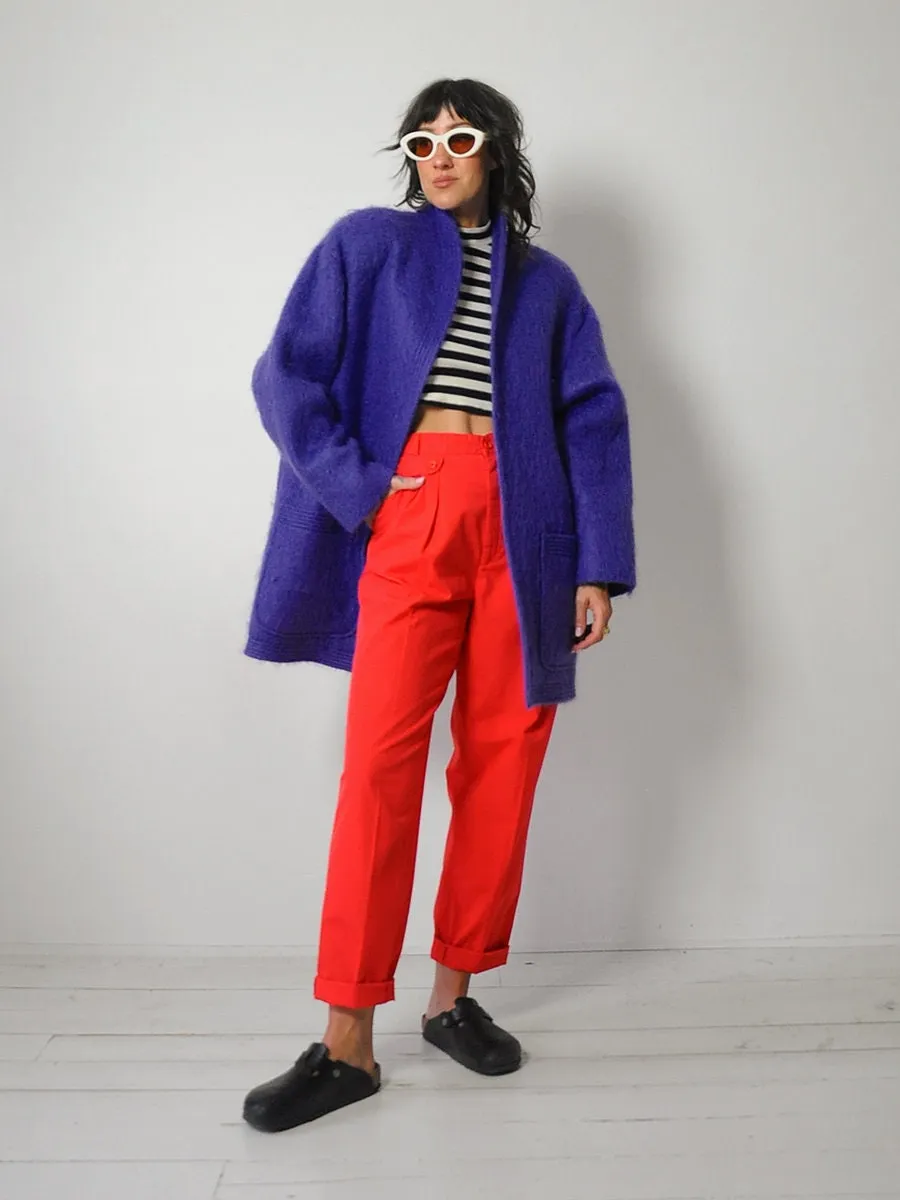 1980's Grape Mohair Oversized Coat