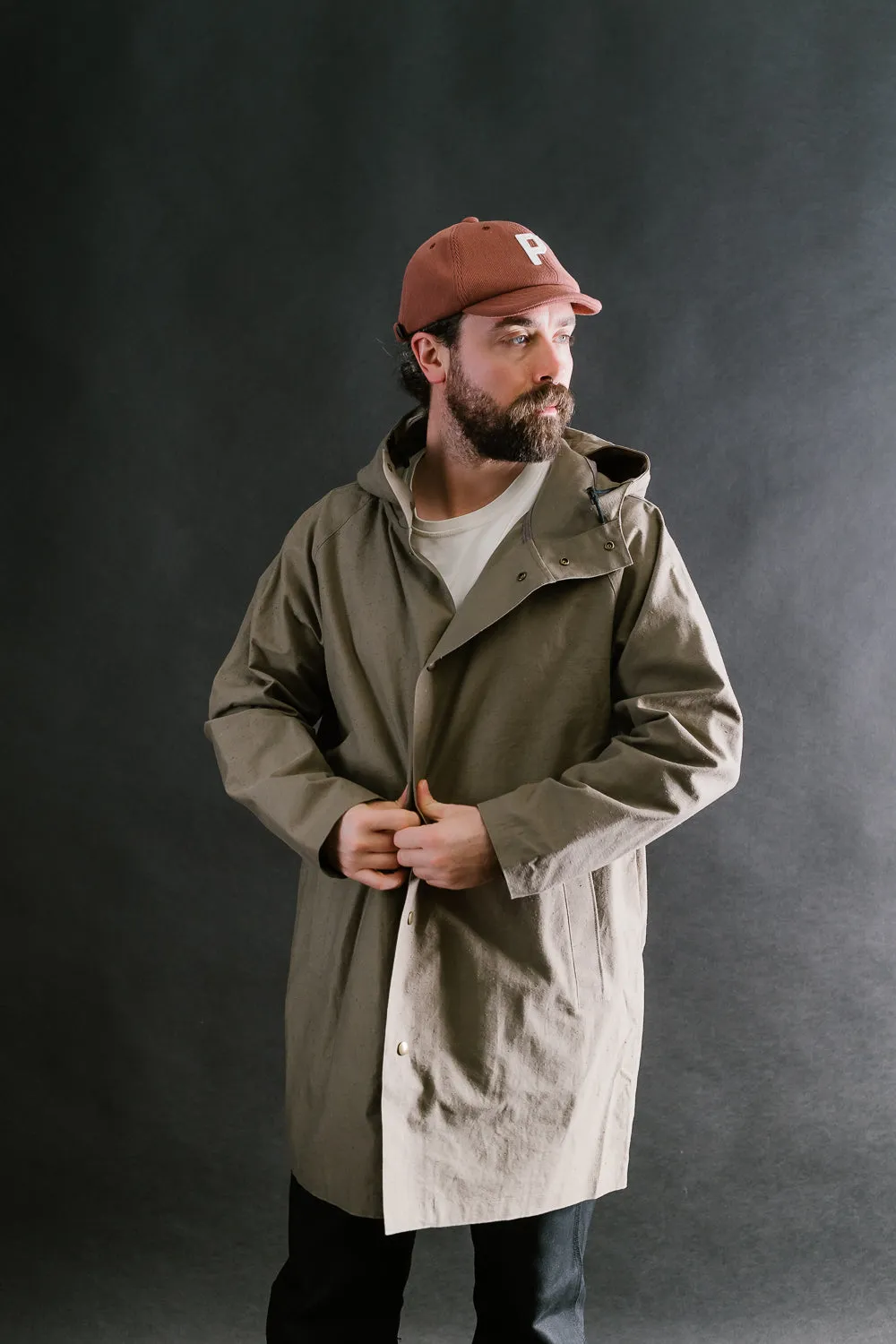 Back Nep Hoodie Coat - 38 Sepia