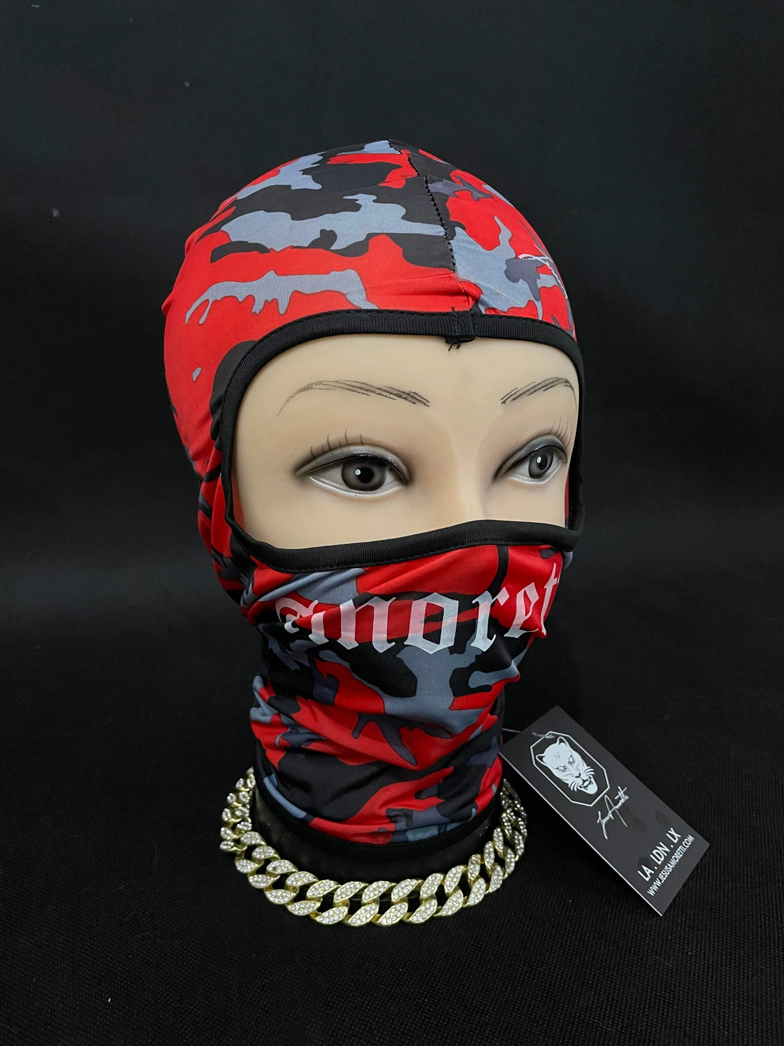 Balaclava Amoretti Vermelha Camuflada