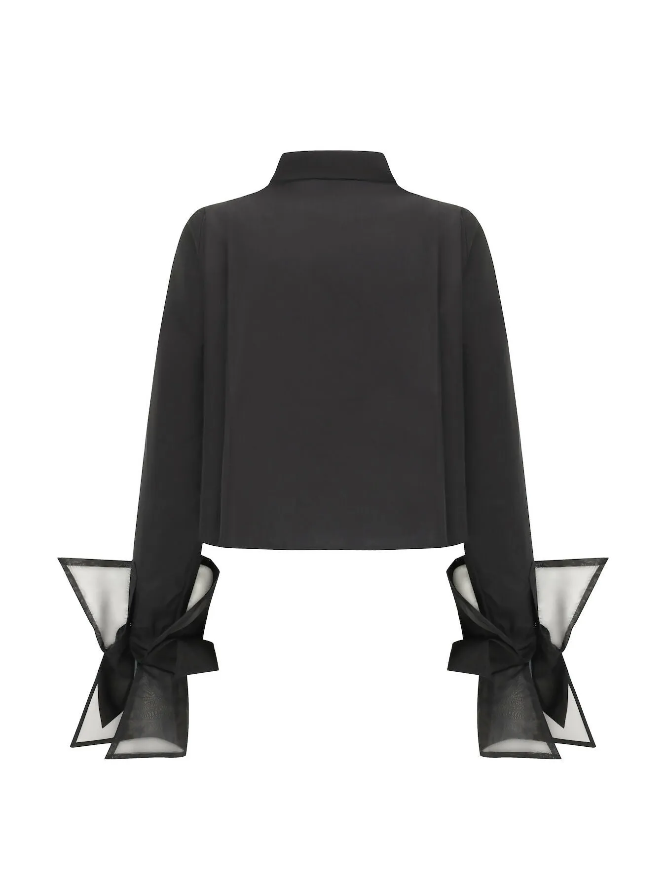 Black Organza Cropped Shirt