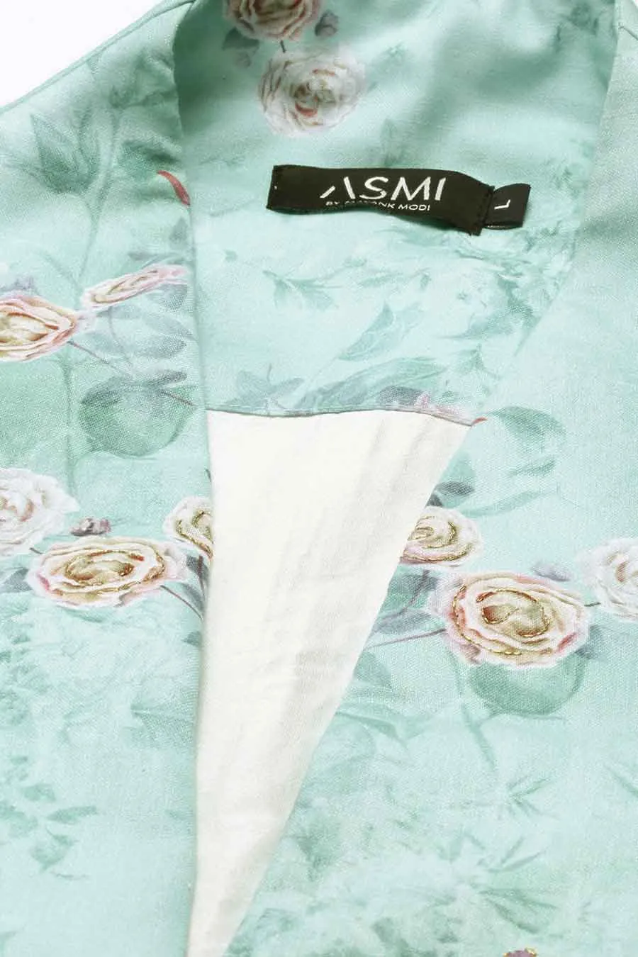 Blue Linen Embroidered Jacket