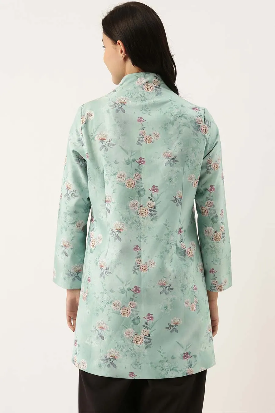 Blue Linen Embroidered Jacket