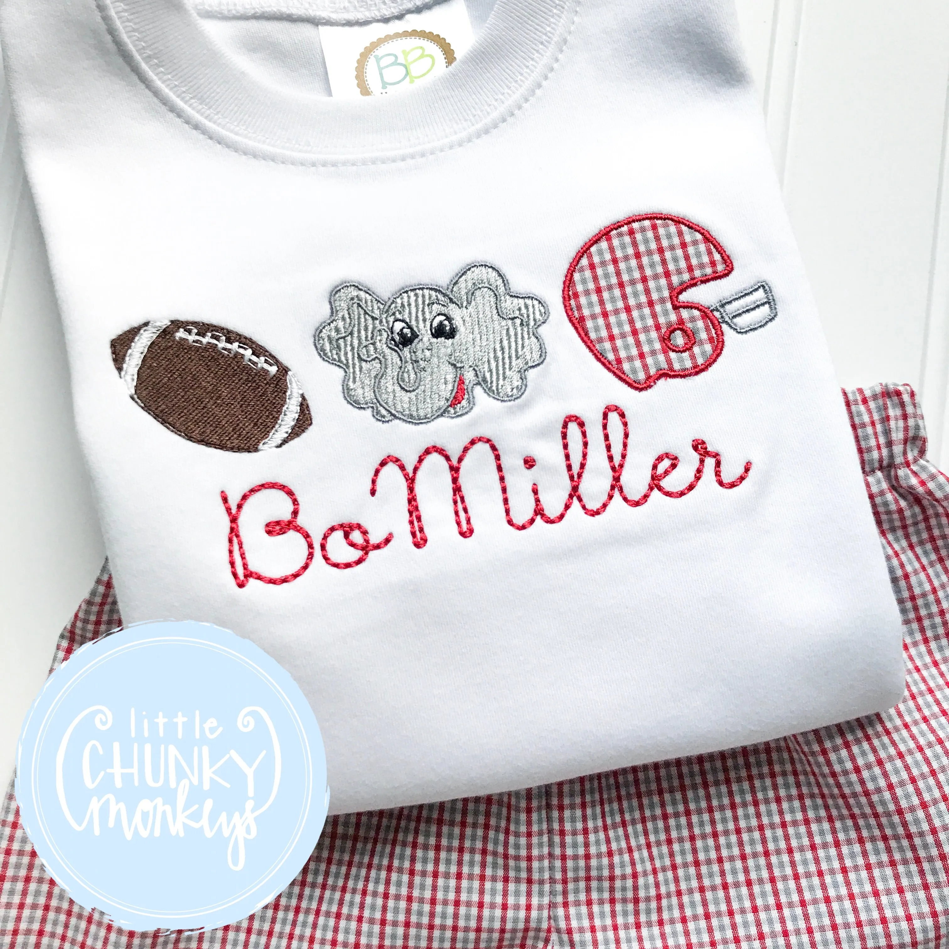 Boy Shirt - Football Elephant Helmet Trio Shirt