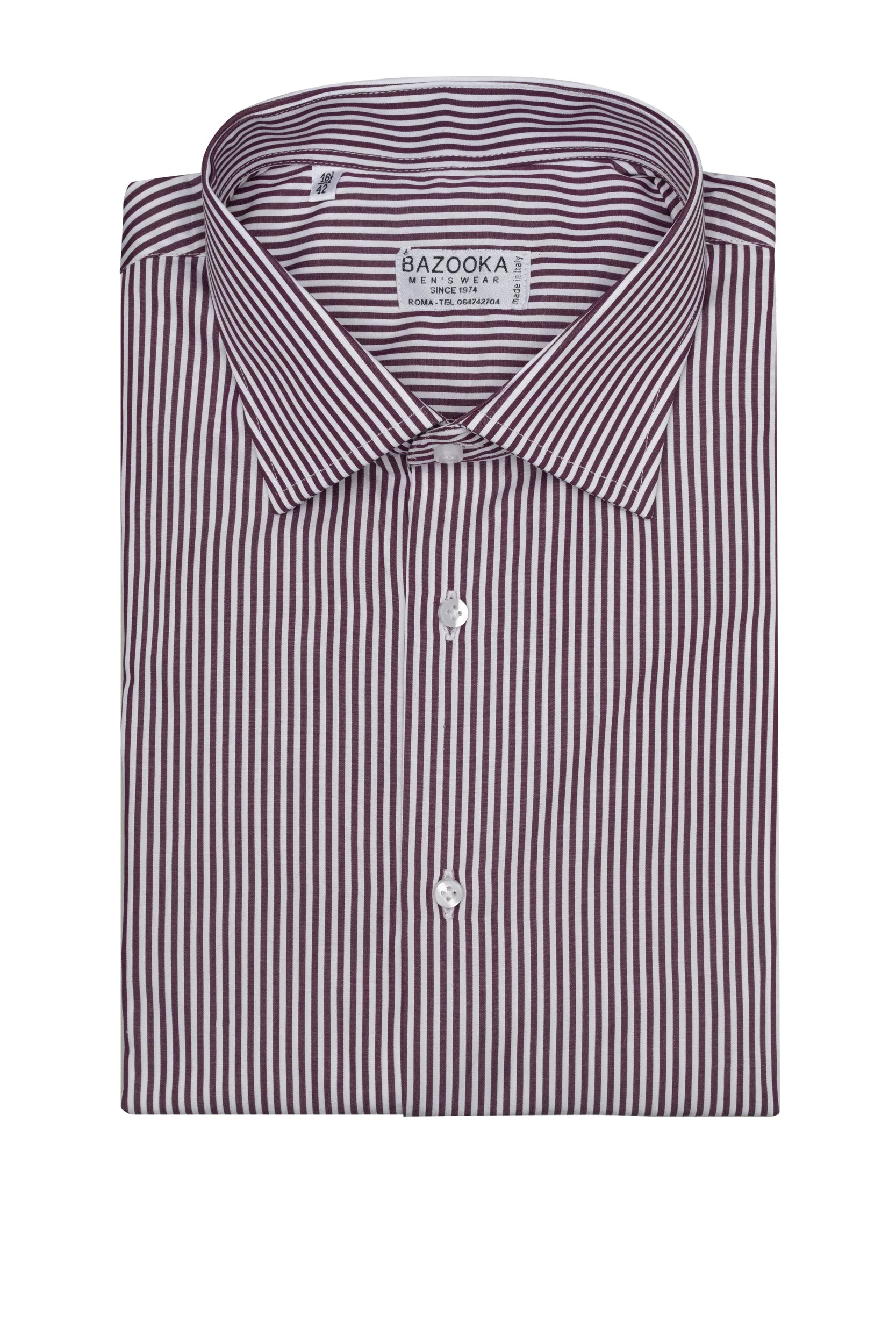 Burgundy/White Striped Shirt by Bazooka