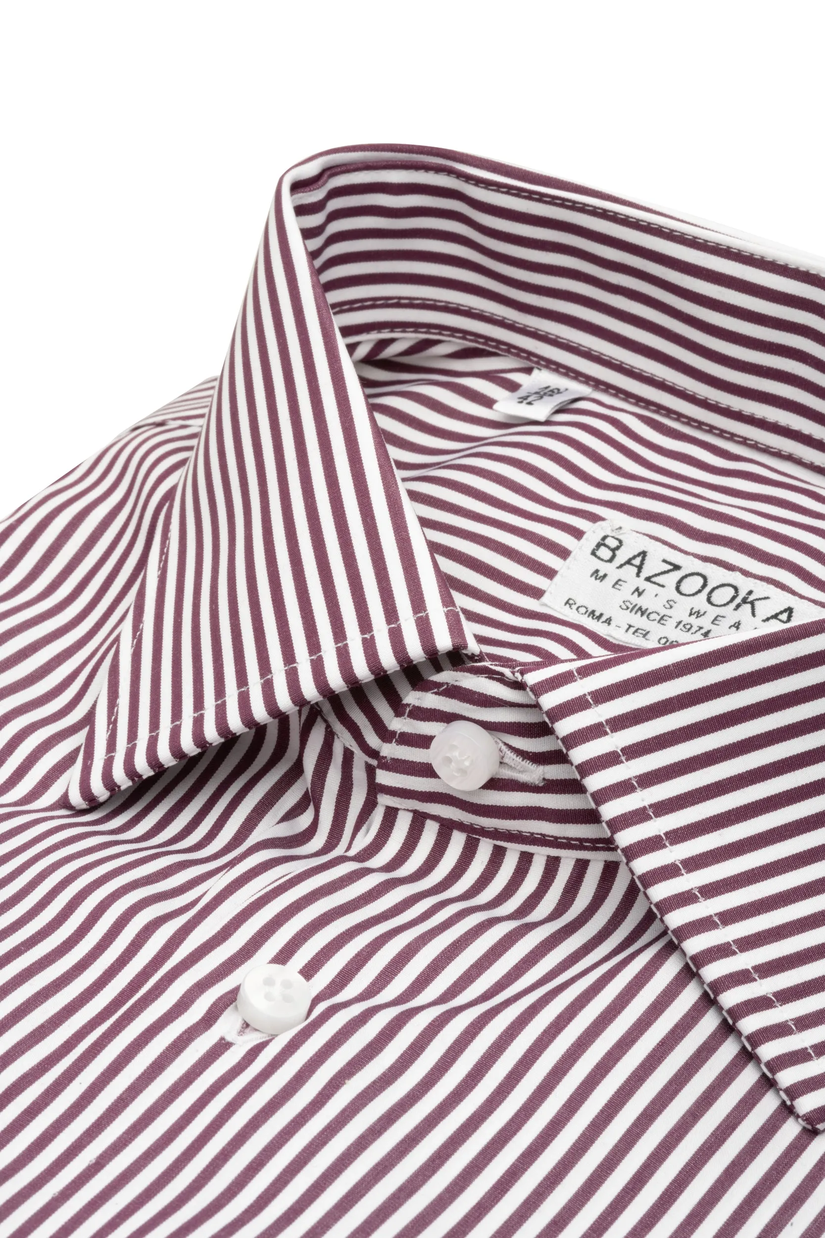 Burgundy/White Striped Shirt by Bazooka