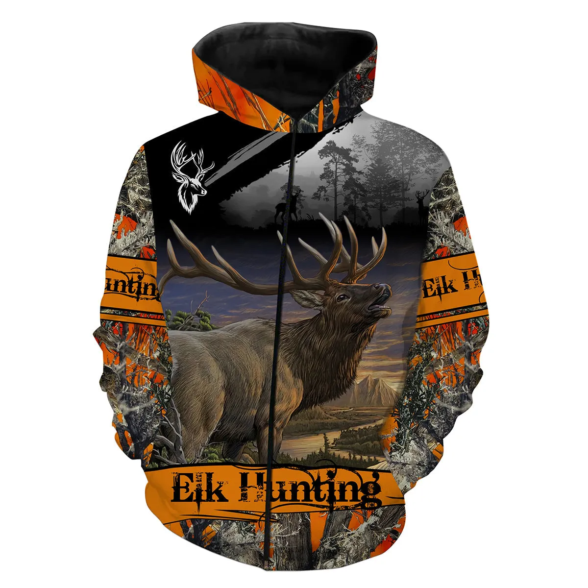 Elk Hunting Full 3D Print T- Shirt, Long Sleeve, Hoodie, Zip up hoodie - hunting gift for Men, Women and Kid
