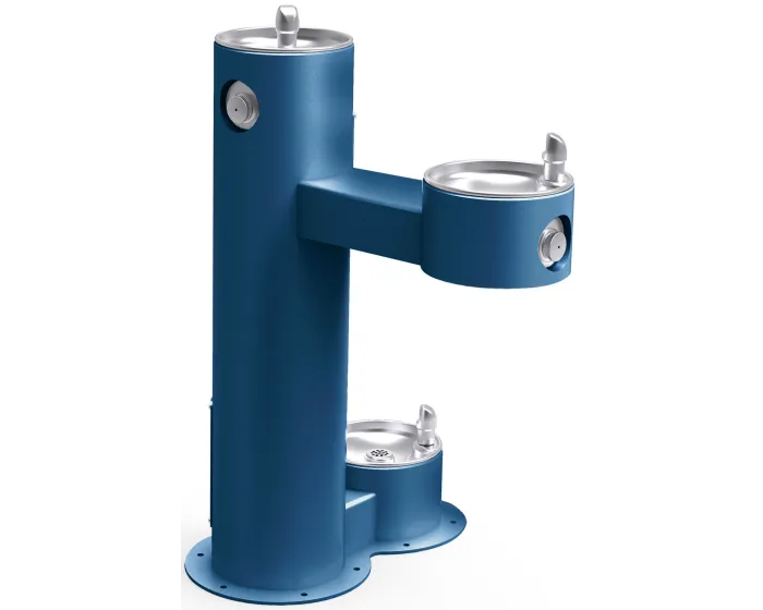 Elkay LK4420DBFRK | Freestanding Bi-level Drinking Fountain | Filterless, Non-refrigerated, Freeze-resistant, Includes a Dog-bowl / Pet fountain