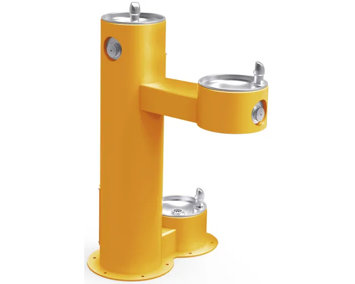 Elkay LK4420DBFRK | Freestanding Bi-level Drinking Fountain | Filterless, Non-refrigerated, Freeze-resistant, Includes a Dog-bowl / Pet fountain
