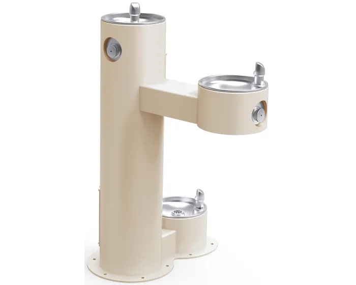 Elkay LK4420DBFRK | Freestanding Bi-level Drinking Fountain | Filterless, Non-refrigerated, Freeze-resistant, Includes a Dog-bowl / Pet fountain