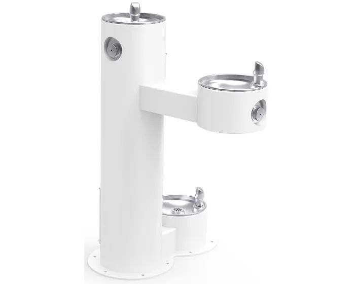 Elkay LK4420DBFRK | Freestanding Bi-level Drinking Fountain | Filterless, Non-refrigerated, Freeze-resistant, Includes a Dog-bowl / Pet fountain
