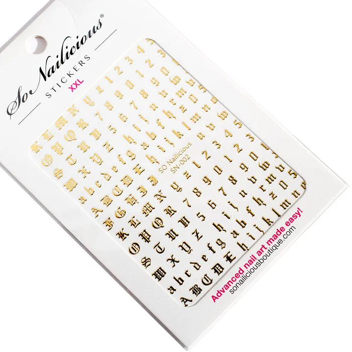 Gothic Letter Stickers - 002 XXL - 5 Colours