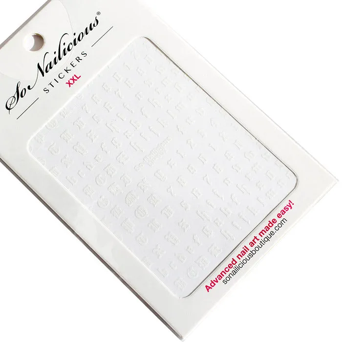 Gothic Letter Stickers - 002 XXL - 5 Colours