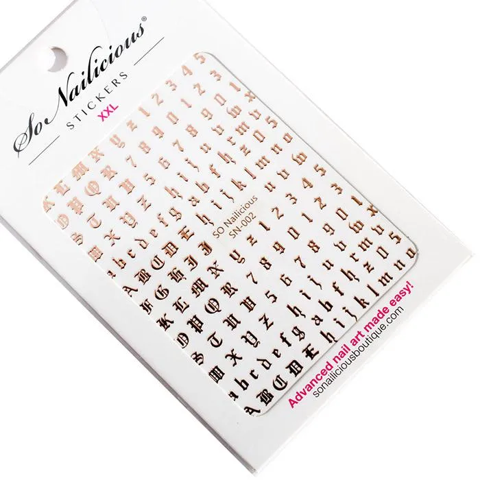 Gothic Letter Stickers - 002 XXL - 5 Colours