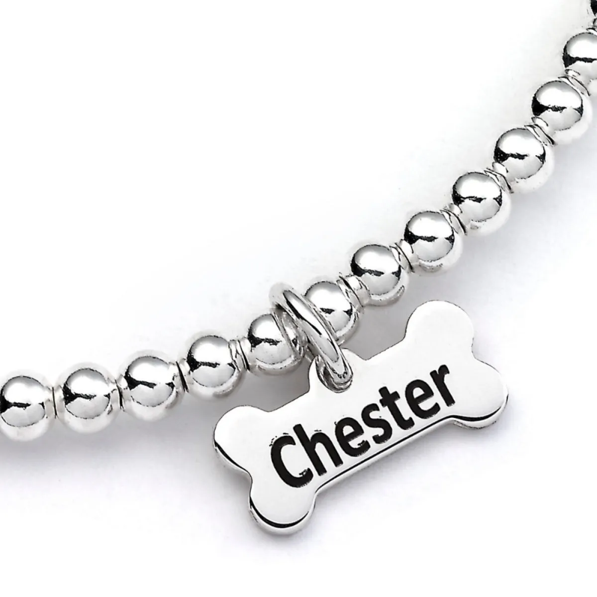 Grand Basset Griffon Vendéen Silhouette Silver Ball Bead Bracelet - Personalised