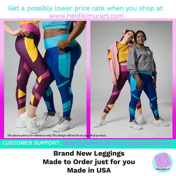 Grass Green Crossover Women's Leggings, Best Women's Crossover Leggings With Pockets For Ladies - Made in USA/EU/MX