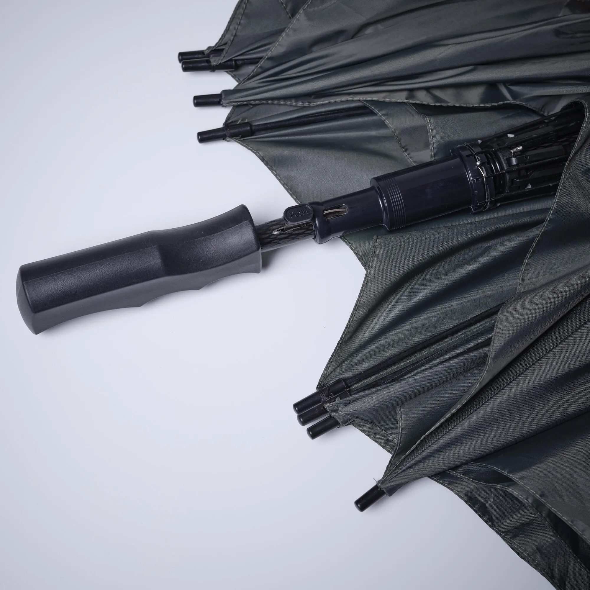 Hunting umbrella WOODLAND brown camouflage SOLOGNAC, asphalt gray