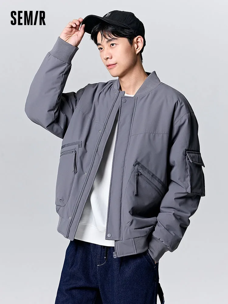Men's morning gray short thin cotton coat