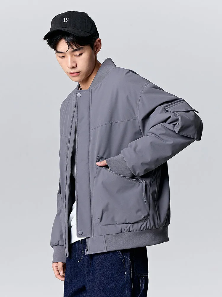 Men's morning gray short thin cotton coat