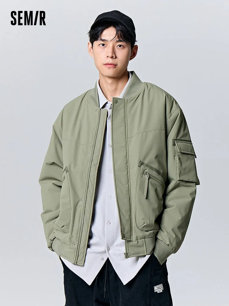 Men's morning gray short thin cotton coat