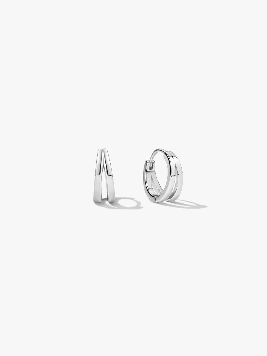 Minimalist Double Semicircle Huggies