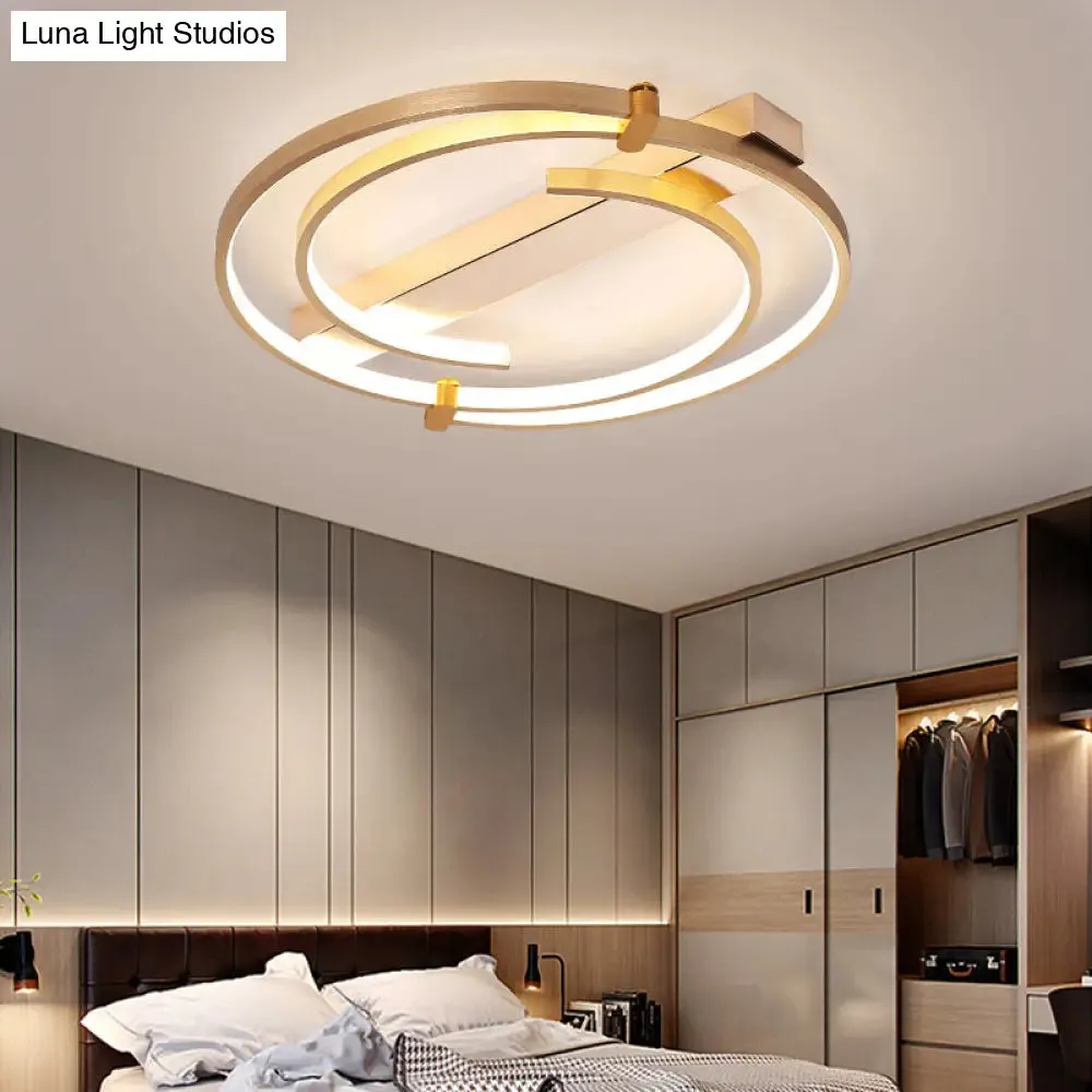 Minimalist Gold Flush Mount Ceiling Light Fixture - 18"/23.5" W Ring for Bedrooms