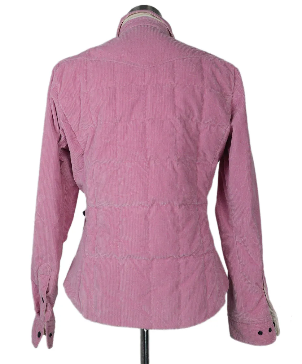 Moncler Pink Corduroy & Down Coat sz 6