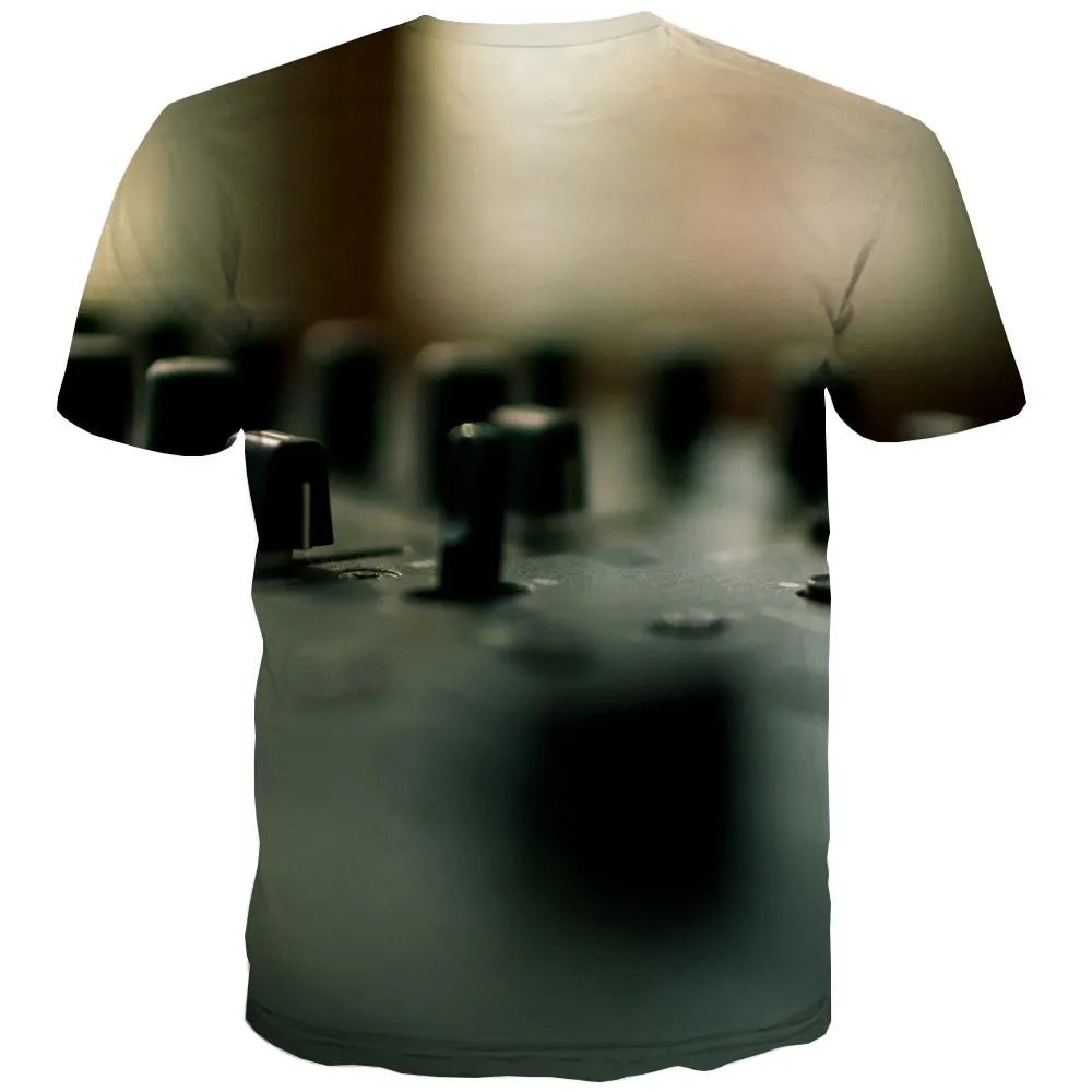Music T shirts Men Instrument Tshirts Casual Retro T-shirts Graphic Electronic Tshirt Printed