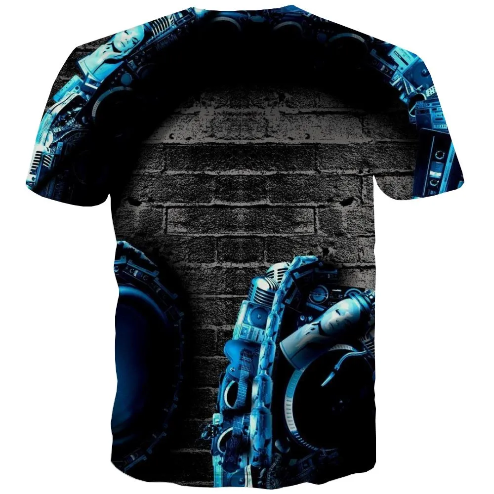 Music T shirts Men Instrument Tshirts Casual Retro Tshirts Cool Electronic T shirts Funny