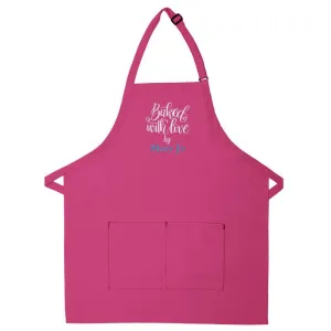 Personalized Apron Embroidered Baked With Love Design Add a Name
