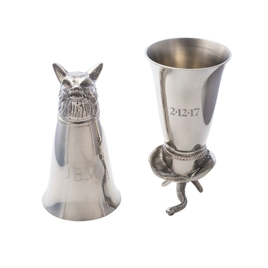 Pewter Eagle Stirrup Cup Jigger 2.5oz
