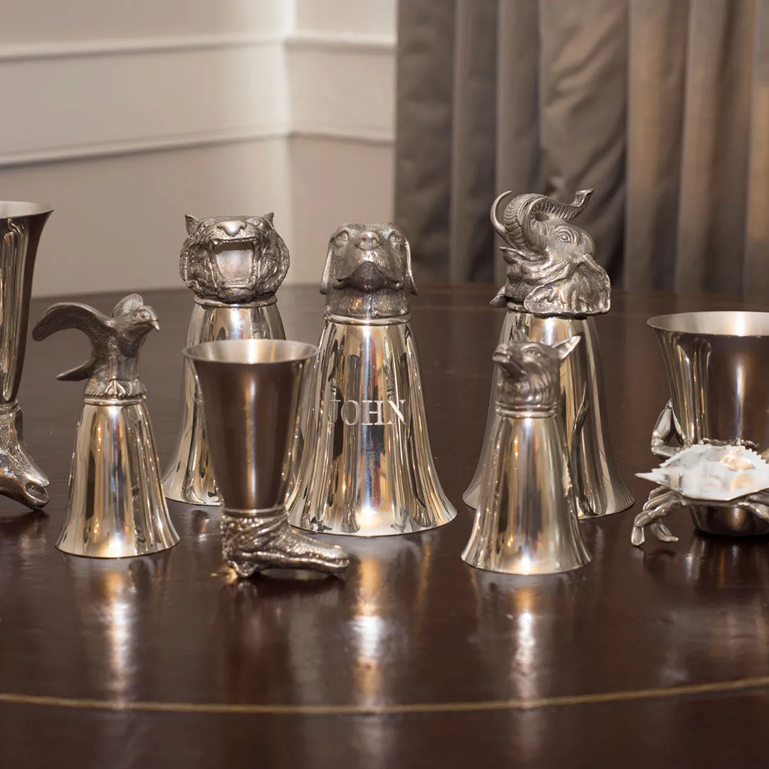 Pewter Eagle Stirrup Cup Jigger 2.5oz