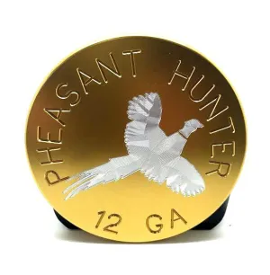 Pheasant Hunter 12 GA Shotgun Shell with Engraved Pheasant Hitch Cover