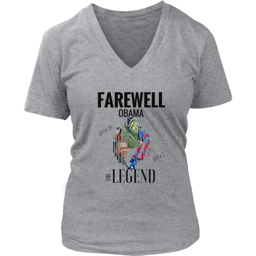 "Farewell Obama - The Legend" Shirt Women's V-Neck| Inspirational T shirts (6 Colors)