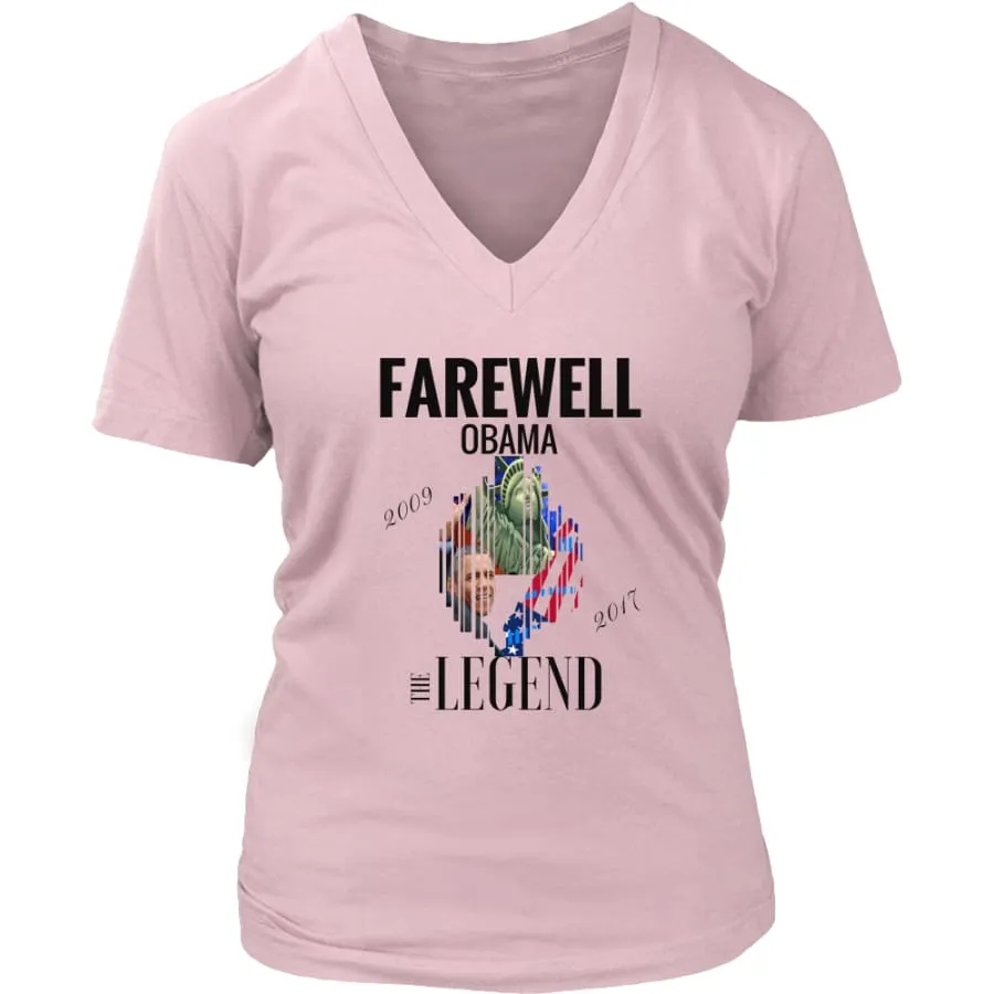 "Farewell Obama - The Legend" Shirt Women's V-Neck| Inspirational T shirts (6 Colors)