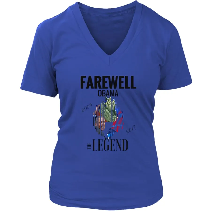 "Farewell Obama - The Legend" Shirt Women's V-Neck| Inspirational T shirts (6 Colors)