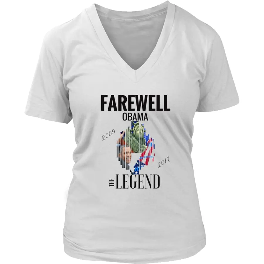 "Farewell Obama - The Legend" Shirt Women's V-Neck| Inspirational T shirts (6 Colors)