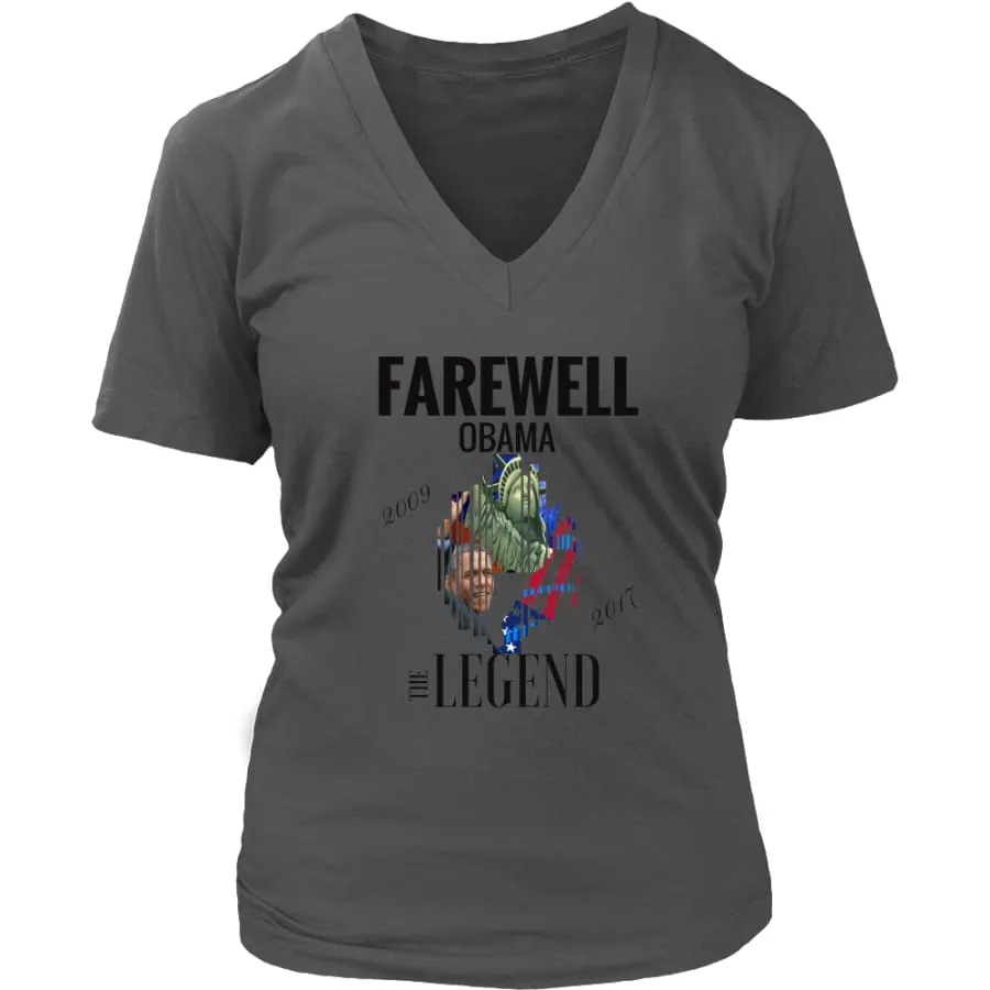 "Farewell Obama - The Legend" Shirt Women's V-Neck| Inspirational T shirts (6 Colors)