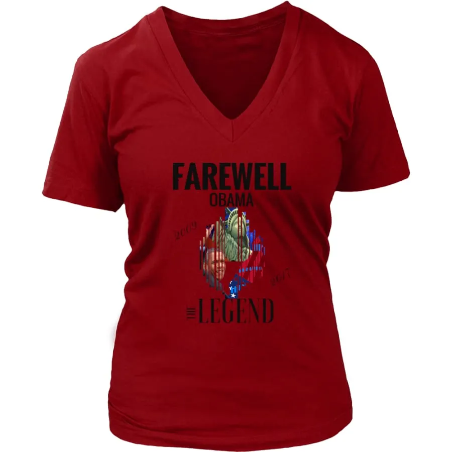 "Farewell Obama - The Legend" Shirt Women's V-Neck| Inspirational T shirts (6 Colors)
