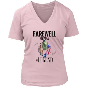 "Farewell Obama - The Legend" Shirt Women's V-Neck| Inspirational T shirts (6 Colors)