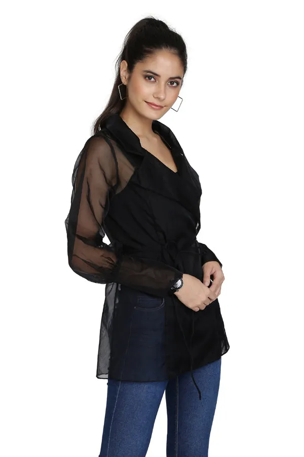 RAVEN BLACK ORGANZA JACKET