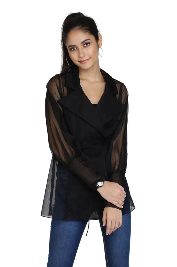 RAVEN BLACK ORGANZA JACKET