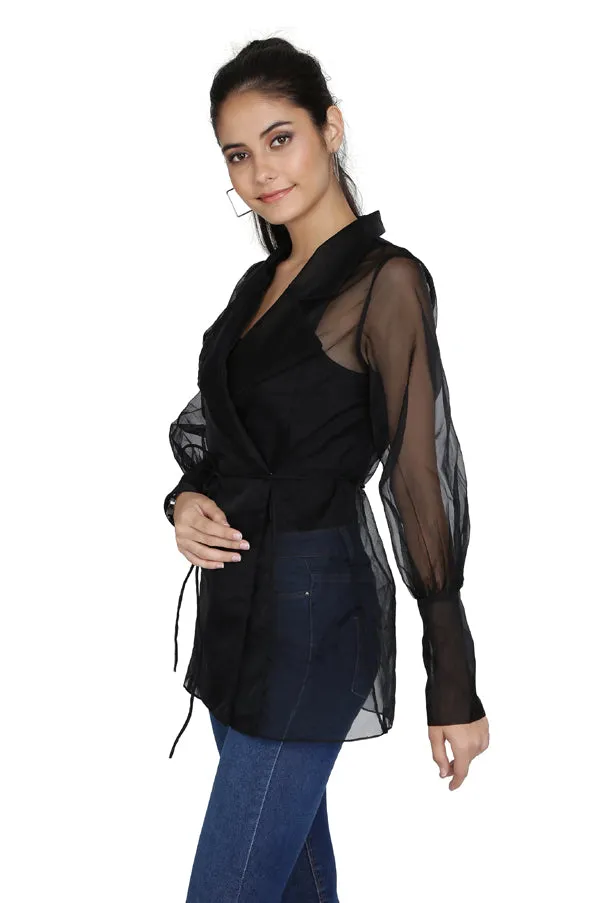 RAVEN BLACK ORGANZA JACKET