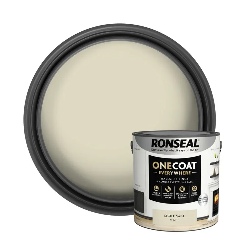 Ronseal One Coat Everywhere Matt Paint 2.5L Light Sage