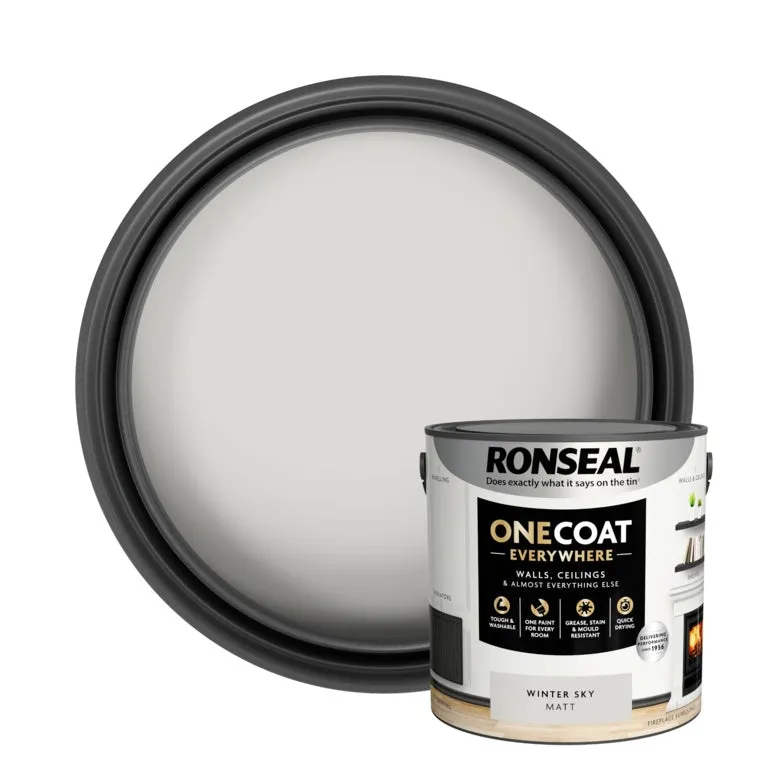 Ronseal One Coat Everywhere Matt Paint 2.5L Winter Sky