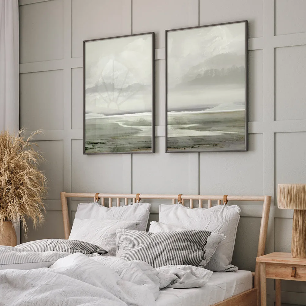 Serene Watercolor Horizons Abstract Art