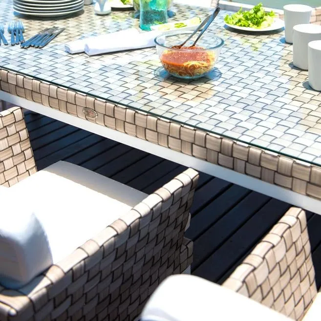 Skyline Design Brafta Rattan Rectangular Garden Dining Table 280 x 100