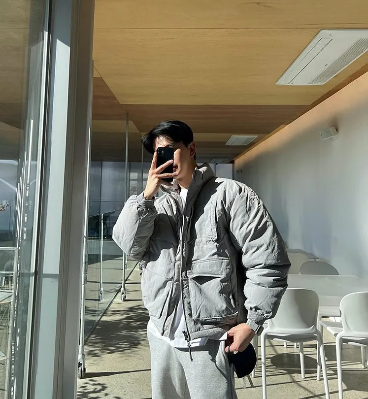 Stand collar pocket down coat or2415