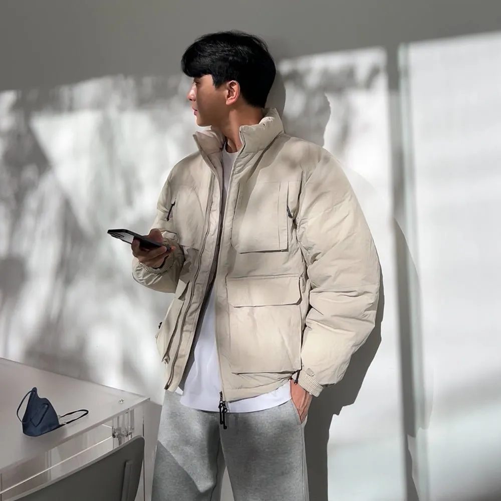 Stand collar pocket down coat or2415