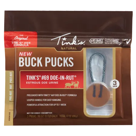 Tink's #69 Doe-in-Rut Buck Puck-3pk