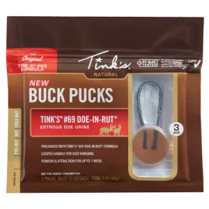 Tink's #69 Doe-in-Rut Buck Puck-3pk
